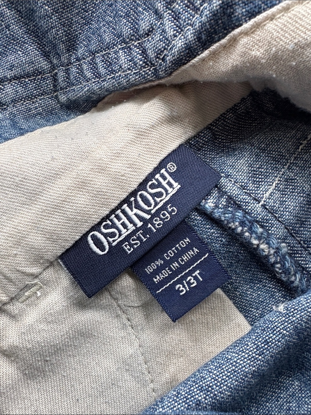 Vintage OshKosh Denim Overalls 3t - Picture 4 of 6